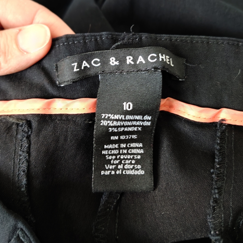 Zac & Rachel Women's Size 10 Black Cropped Dress Slacks - Picture 3 of 11